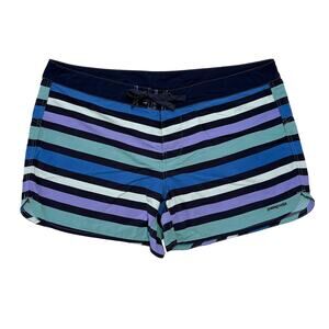 Patagonia Wavefarer Board Shorts | Surf Beach Striped Teal Purple Blue | Size 16